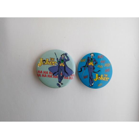 Joker Batman Pinback Button Badges (2) Original 1982 Licensed Official DC Comics - Picture 7 of 8